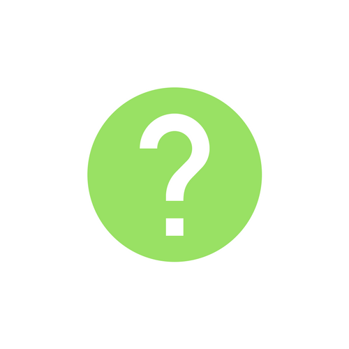 green circle white question mark icon